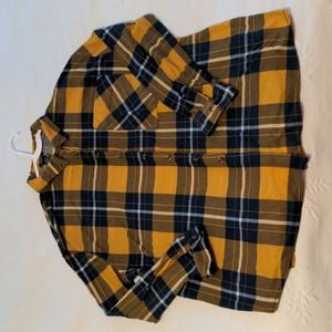Rue21, Long sleeved shirt, blue/yellow and white plaid design